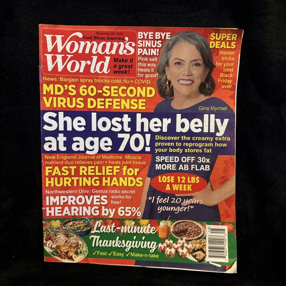 Woman's World November 28 2022 Lose 12 LBS A Week Last Minute Thanksgiving
